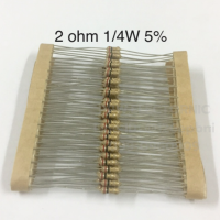 2 ohm 1/4W +-5% Resistor ตัวต้านทาน 2โอห์ม  1/4วัตต์ ค่าความผิดพลาด+-5%  ใหม่แท้คุณภาพดี อะไหล่อิเล็กทรอนิกส์