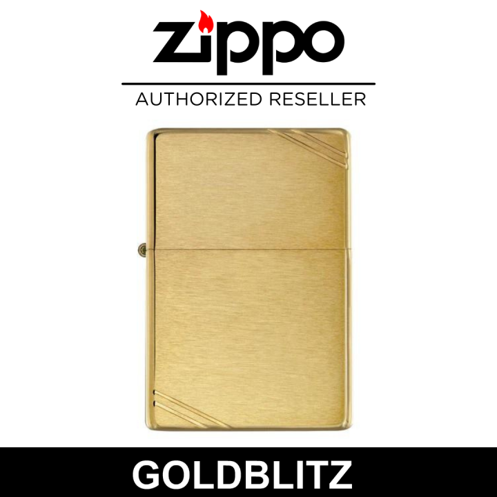 Zippo 240 Brushed Brass Vintage with Slashes Classic Pocket Lighter