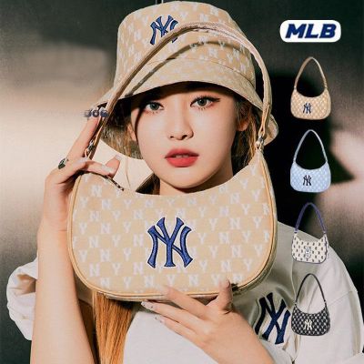 MLBˉ Official NY NY Yankees counter womens new pillow bag fashion old flower full standard handbag casual Messenger bucket armpit bag