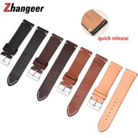 12mm 14 16 18 20mm 22mm 24mm Quick Release Straps Retro Leather Band For Samsung Watch 3 45mm Active 2 Smart Universal Watchband