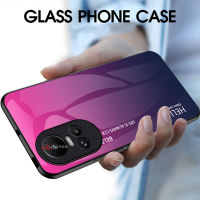 PlusCase สำหรับ OPPO Reno10 Pro 5G กระจกนิรภัยกันกระแทก Gradient ทาสีกลับโทรศัพท์