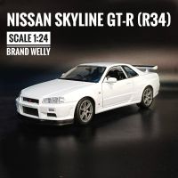 โมเดลรถเหล็ก​นิสสัน NISSAN​ SKYLINE​ GT-R​ (R34)​ Scale 1:24 Welly นิสสันสกายไลน์ R34