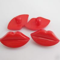 NBNOGE Red Buttons Plastic Lip Shape 30Pcs Shank Sewing Accessories Garment Button Haberdashery