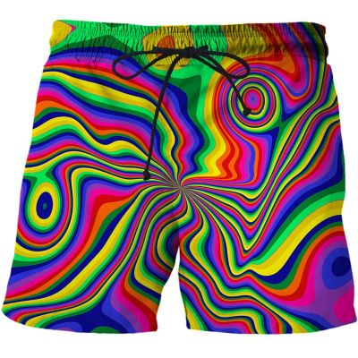 Dazzle Illusion Flower Short Pants Women Kid Men 3D Printed Swimsuit Beach Shorts Skateboard Sport Street Casual Loose Shorts