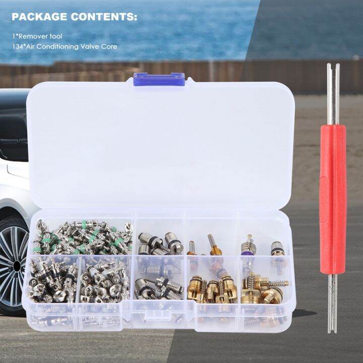 135-pcs-auto-air-conditioning-a-c-valve-core-r134-remover-assortment-kit-for-toyota-honda-lexus-nissan-hyundai-gm-ford-chrysler