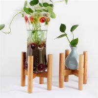 Portable Single Bay Wood Flower Stand Mini Flower Pot Holder Plant Pot Shelf Four-Legged Vase Flower Pot Slip Bracket