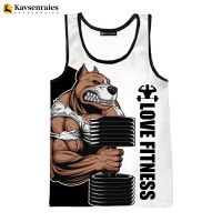 New Rottweiler Love Fitness 3D Tank Tops Cartoon Animal Letter Print Tops Sleeveless Vest Harajuku Streetwear GYM Men Clothing