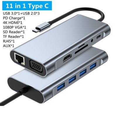 4/5/8/11-in-1 USB C Hub 3.0 Type C Dock Splitter Multiport Adapter 4K HDMI RJ45 SD/TF VGA HDMI PD for Laptop MacBook iPad xiaomi USB Hubs