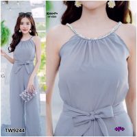 TW9244 Jumpsuit จั๊มสูทยาวสายเดี่ยวคล้องคอ  ** สอบถามก่อนสั่งซื้อ **