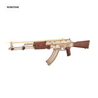 Robotime Rokr Automatic Rifle AK47 3D Wooden Gun Funny DIY Build Toys for Kids Adults Justice Guard How to Make Wooden Gun LQ901