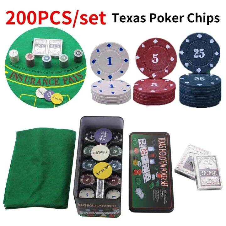 200pcs Texas Ceramic Poker Chips Set With Box Professional Card Games