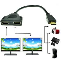 HDMI Splitter Cable 1 Male To Dual HDMI 1.4 2 Female Adapter 1In2 Out HD Video Y Converter For LCD Monitor Projector DVD Player Adapters Adapters