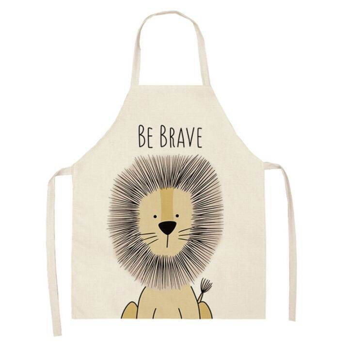 kitchen-cooking-apron-small-animal-series-apron-lion-elk-fox-adult-sleeveless-childrens-apron-family-apron-parent-child-wear