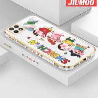 JIUMOO เคสสำหรับ OPPO A15 A35 A15s 4G,เคสสีเทียน Shin-Chan ใหม่กรอบสี่เหลี่ยมพื้นผิวเคสซิลิกาเจลกันกระแทกเคสมือถือฝาครอบป้องกันเลนส์กล้องถ่ายรูปรวมทุกอย่าง