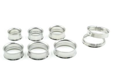 Stainless Steel Body Jewelry -Ear Tunnels Ear Plugs Double Flare Plugs Expanders Stretcher Full Gauges Sets