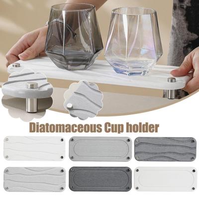Diatomite Mud Coaster Anti-slip Water-absorbing Coaster Hotel Cup Water-absorbing Pure Diatomite Holder Simple Color Bathroom Quick-drying F1A2