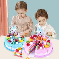 ✥◙ﺴ Kids Pretend Play Fruit Cuting Birthday Cake Toy DIY Kitchen Toys Simulation Cake Food Model Girls Gift For Children Baby