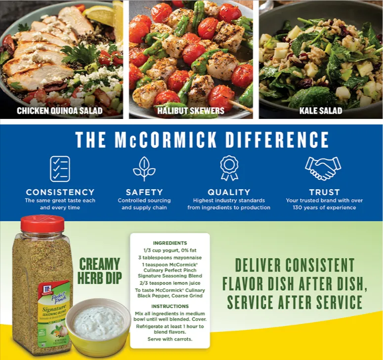 McCormick Perfect Pinch Signature Seasoning Blend, 0.02 oz. -- 500 per Case