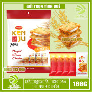 Bánh quy KENJU kem dẻo túi 186g, bánh ăn sáng Richy, Bánh nougat hành