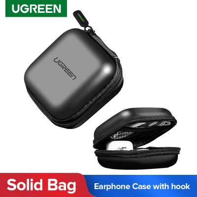 Ugreen Earphone Case USB Cable Hard Bag For Airpods Earpods Headphone Ear Pads Wireless Bluetooth Earphone Storage Accessories Headphones Accessories
