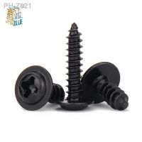 100pcs/lot Black Self-tapping Screw Pan Head PWA Cross Round Head With Washer Cushion M1.4 M1.7 M2 M2.3 M2.6 M3 M3.5 M4