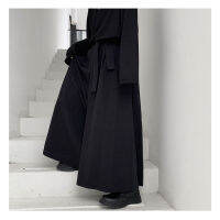 [X-MEN] Yohji Yamamoto กางเกงขายาวลําลอง ขากว้าง ทรงตรง ลายซามูไร สีดํา แฟชั่นฤดูใบไม้ผลิ ฤดูใบไม้ร่วง สไตล์จีน สําหรับผู้ชาย