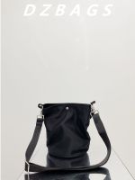 Black bucket bag womens shoulder crossbody bag Japanese casual waterproof nylon bag armpit bag super soft lazy trend 【JYUE】