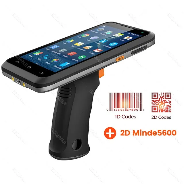 Handle PDA 8.1 Barcode Scanner 1D Laser 2D QR Code Reader Portable Data