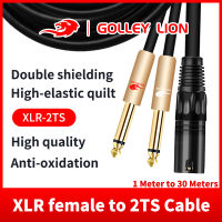 GOLLEY LION Dual 1/4 TS Mono To XLR Male Cable, Double Quarter Inch To XLR Y Splitter Cable,For Mixer, Electric Drum, Keyboard Stereo Main Out Cable