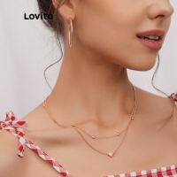 ✘ Lovito Tiered Layer Chain Casual Heart Necklaces L004005 (Gold)