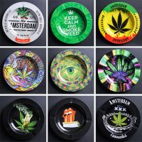 【YF】 Metal Tobacco Herb Rolling Tray Cigarette Paper Plate Cigar Ashtray Discs for Smoke Ash Trays