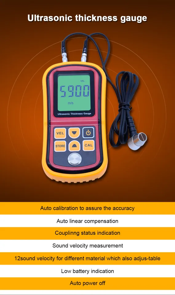 Benetech GM100 Ultrasonic Thickness Gauge Metal Width Monitor