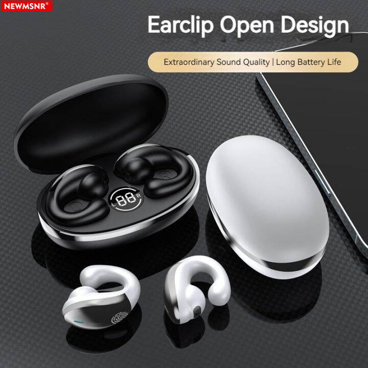 Newmsnr Open Ear Design Earclip No Ear Pain Wireless Earbuds HD Call