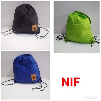 Plain-Nif Drawstring Backpack