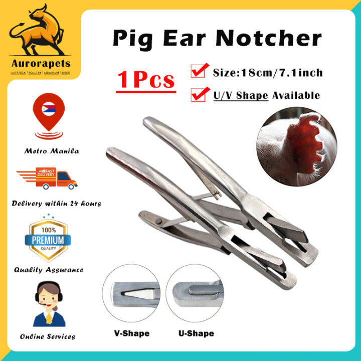 Stainless Steel Pig Ear Notcher V/U Shaped Pig Ear Tag Pliers Farm