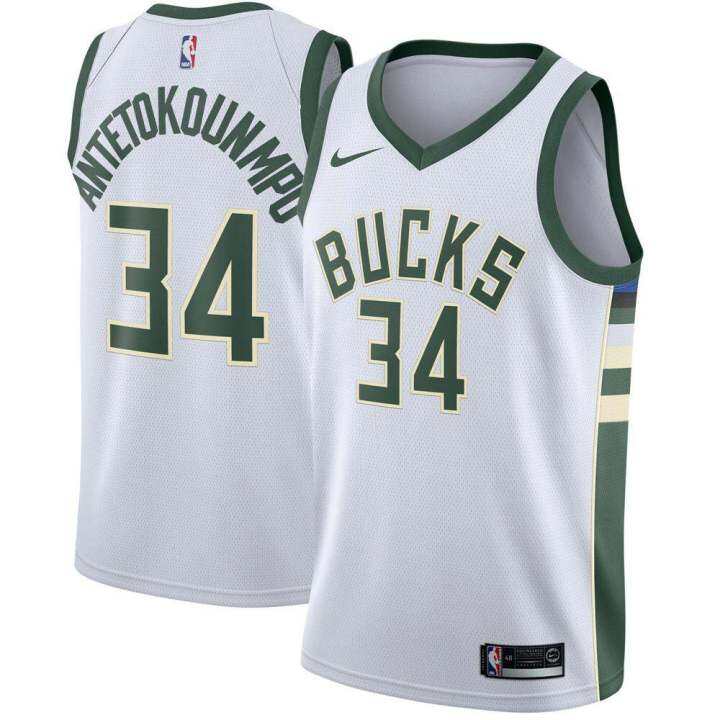 New style White Number 34 Nba Milwaukee Bucks Giannis Antetokounmpo ...