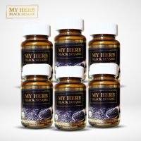 เซซามิน (Sesamin) 100% มายเฮิร์บสารสกัดจากงาดำ My Herb Black sesame ลดอาการปวดกระดูก มือชา เท้าชา นอนหลับง่าย x 6 กล่อง