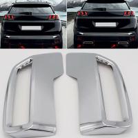 Car Rear Exterior Exhaust Muffler Decoration Cover Trims for peugeot 3008 Access Active Allure 5008 2017-2018 Accessories