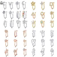 Wholesale 9 &amp;12pcs/lot Nose Cuff Hoop on Nose Stainless Steel Spiral Fake Nose Ring Flower Star Ear Clip Cuff Earring For Women Body jewellery