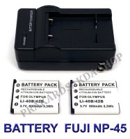 (Saving Set 2+1) FNP45 / NP45 / NP-45 / NP-45A / NP-45S แบตเตอรี่และแท่นชาร์จกล้องฟูจิ Battery and Charger For Fujifilm FinePix J10,J20,J30,J40,XP10,XP20,XP30,J110,J120,J150,J210,J250,JV300,JV500,JX660,JX680,Instax mini90