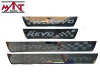 สคัฟเพลท ชายบันได Scuff plate 4 ประตู REVO 2015-2022  สแตนเลส 100% ครอบชายบน