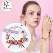 Viviann Vòng Tay & Vòng Tay Đính Hạt Trái Tim Tông Màu Vàng Hồng Vòng Tay