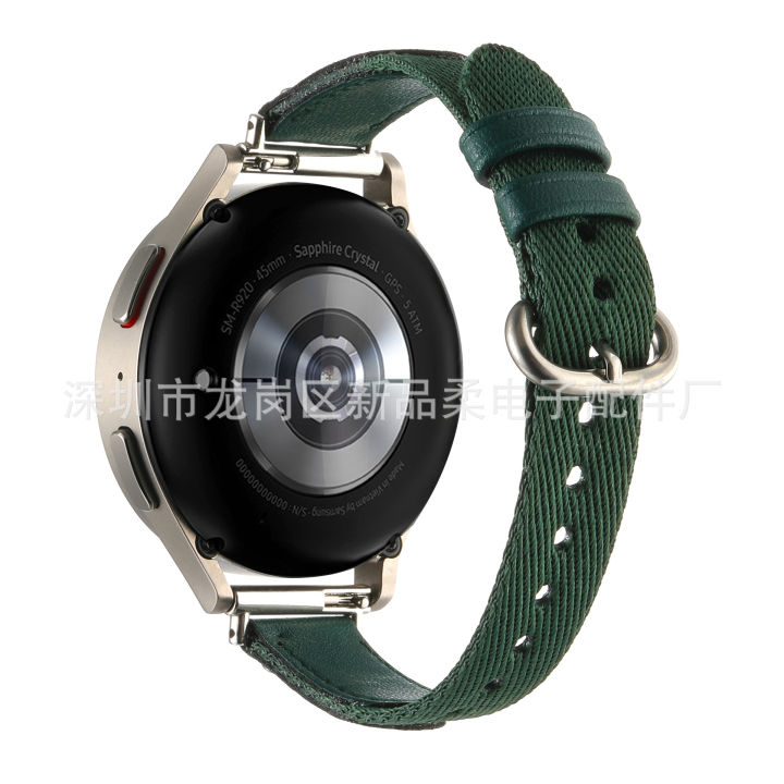 ใช้บังคับ-galaxy-watch6-classic-สายนาฬิกาไนลอนแบบทอ-samsung-6-รุ่นใหม่ผ้าใบและสายรัดข้อมือหนัง