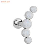 Fresh sky 1ชิ้นต่างหูคริสตัลกระดูกอ่อนเจาะเกลียวต่างหูสแตนเลสเจาะ tragus ต่างหูเจาะสำหรับผู้หญิง