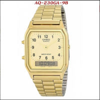 ของแท้100% คาสิโอ นาฬิกาข้อมือ Casio Standard รุ่น AQ-230GA-9B - Gold - CMG ประกัน1ปี ร้าน Time4You T4U