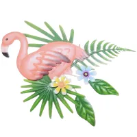 Funnmall โลหะ Flamingo จี้ Wall Decor เหล็ก Flamingo ประติมากรรมจี้สวนกลางแจ้งผนังตกแต่ง