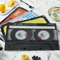 【hot】✠☫  Cassette Music Tape Placemats Non-Slip Resistant Washable Plate Dining Table Bowl Coaster Mats