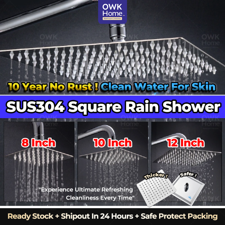 SUS304 Stainless Steel Rainfall Shower Head Anti Rust Shower Head