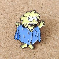 Lisa Simpson Lizard Queen Brooch Popular Anime Pin Cute Cartoon Coat Jacket Metal Badge