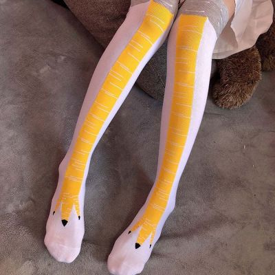 AUGUSTINA Party Gifts Knee-High Socks Creative Uni Socks Chicken Paw Stockings 3D Cosplay Props Men Cartoon Funny Long Print Toe Thigh High Hosiery